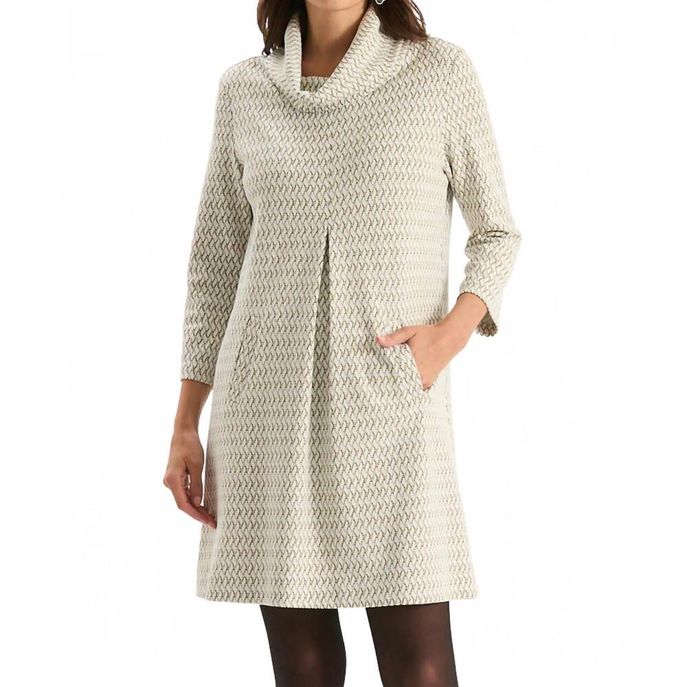 NEW TYLER BOE kim knit chris hitch dress in ivory and gold